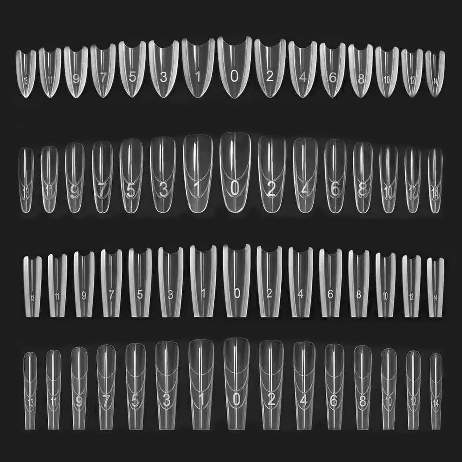 Набор форм для наращивания ногтей Dual Nail Forms, 480 шт. Wuyooprt, A+B