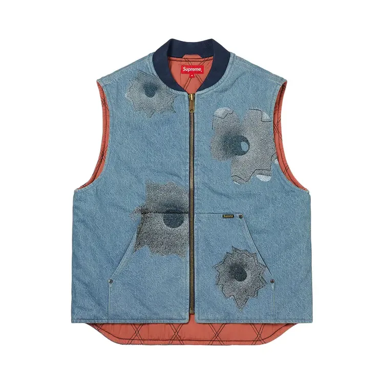 Жилет Supreme x Nate Lowman Work Vest 'Denim', синий