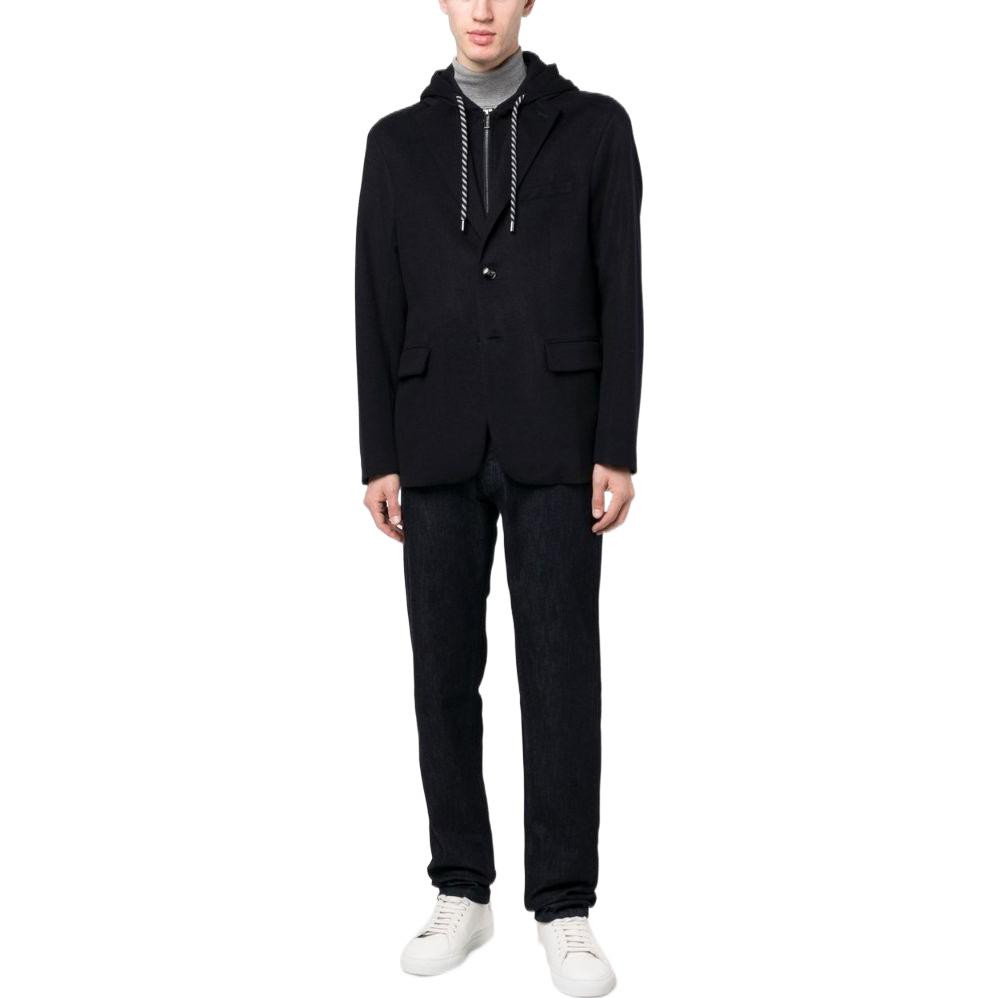 Emporio Armani Мужские джинсы темно-синего цвета, прямого кроя — фото 4