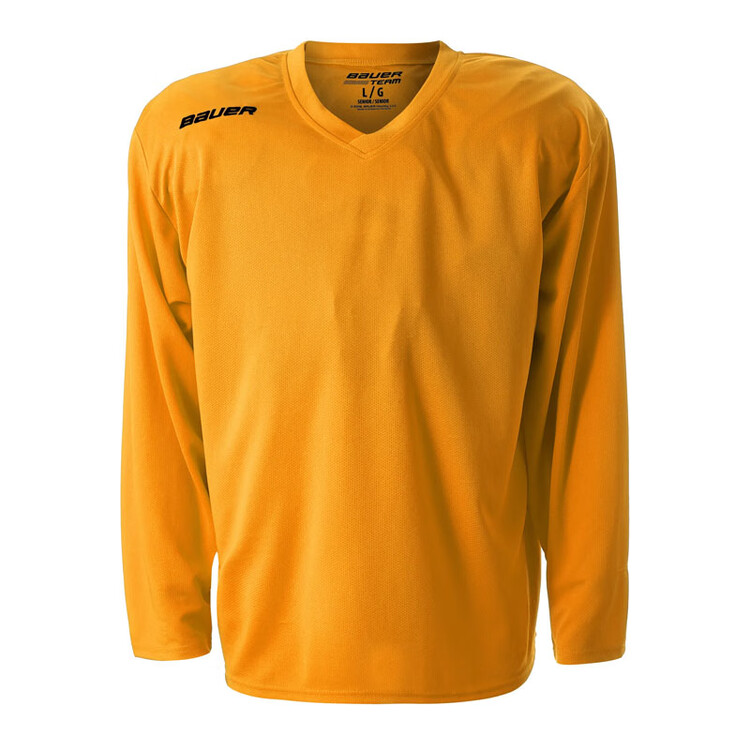 

BAUER Новая оригинальная тренировочная хоккейная майка для детей, подростков и взрослых, командная форма, соревновательная майка, верхний слой для мужчин и женщин, взрослый золотой FLEX, универсальный размер
