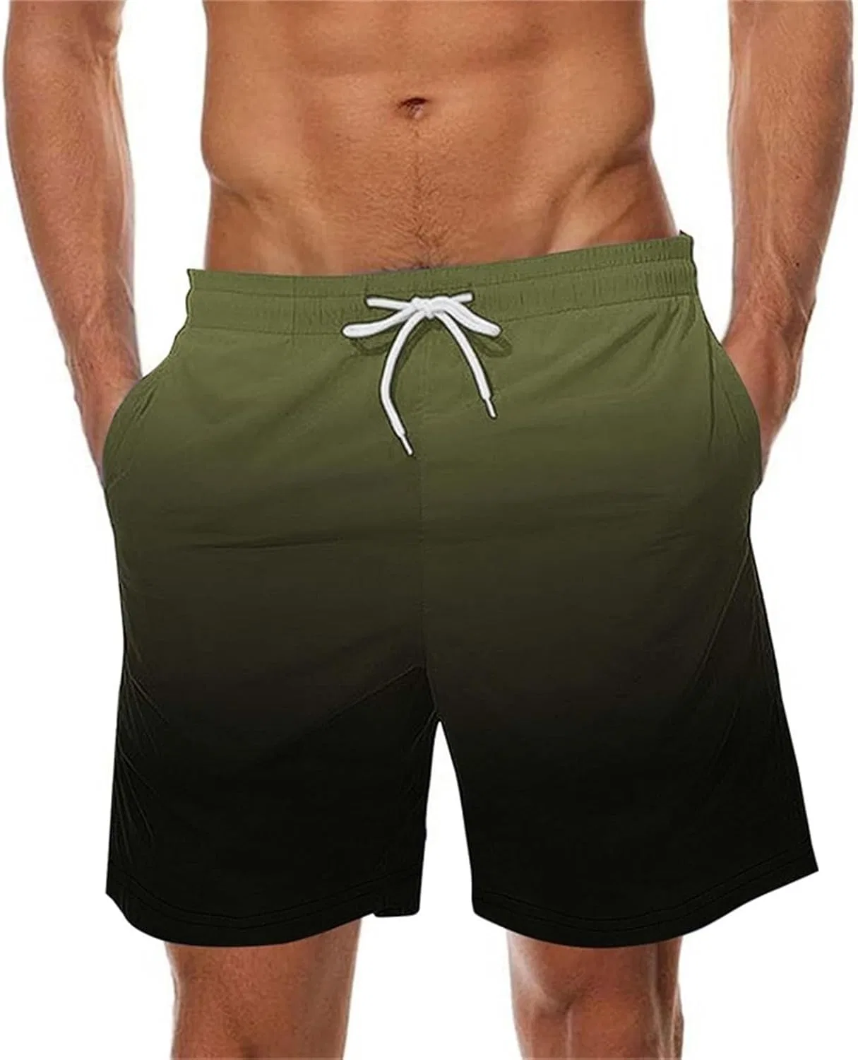 Мужские спортивные шорты Gradient Athletic, эластичный пояс, быстросохнущие, зеленые