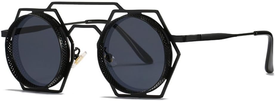 

2027 - Круглые солнцезащитные очки в стиле стимпанк для женщин и мужчин, с металлической сеткой, оригинальные солнцезащитные очки, защитные очки UV400 для женщин MTZJH, One Color