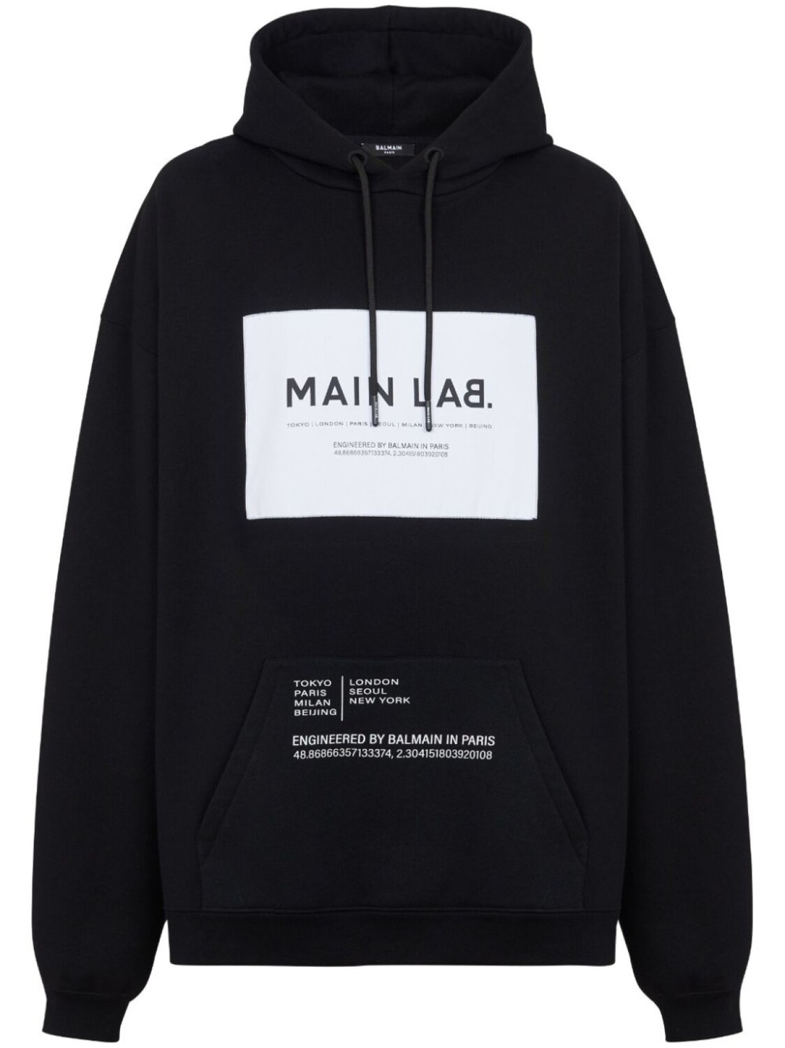 

Balmain худи с нашивкой-логотипом, черный