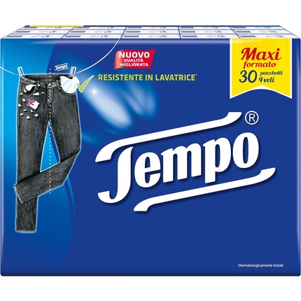 

Салфетки карманные 4-слойные 30 упаковок по 9 шт. 780 г Tempo
