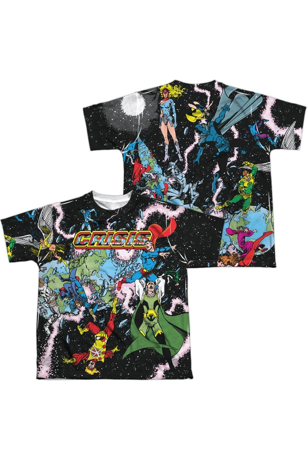 

Футболка с коротким рукавом для детей Justice League of America, вариант "Кризис" (принт спереди и сзади) Gildan, белый