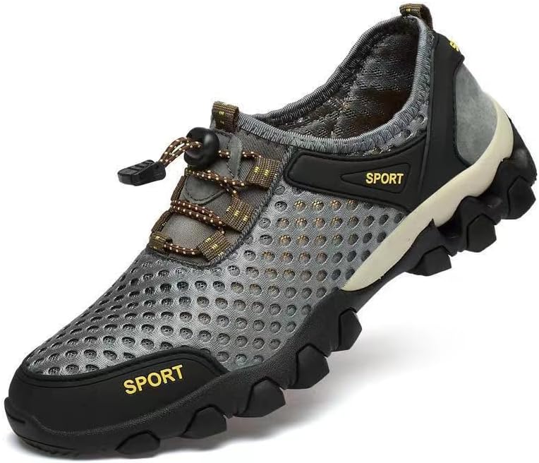 

Мужские дышащие кроссовки с низким верхом - легкая обувь для бега и активного отдыха на улице, которая сочетает комфорт с отличной спортивной производительностью Hoalox, серый