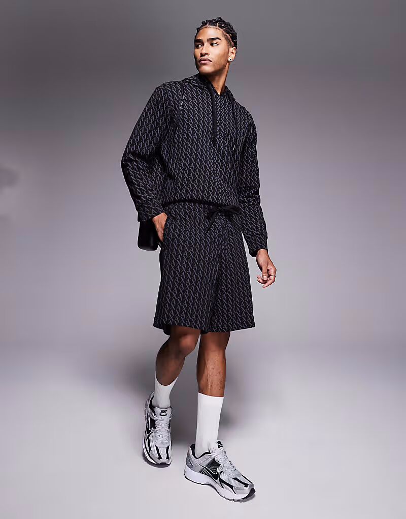 

Шорты с принтом логотипа по всей поверхности, черный цвет Armani Exchange