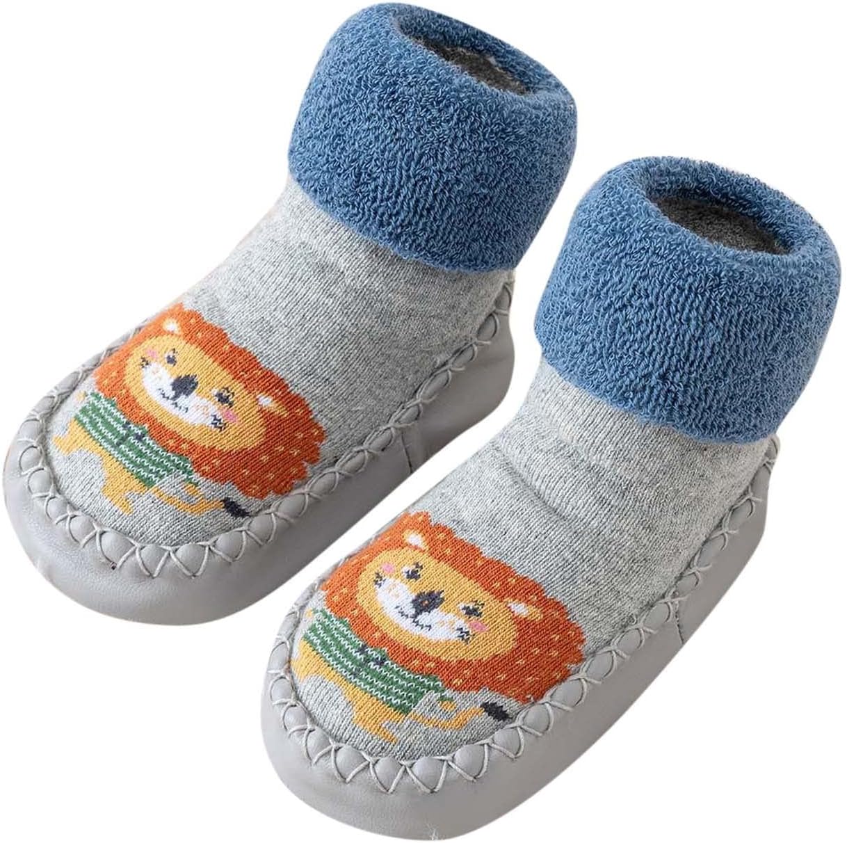 

Детские носочки-туфельки для малышей с плоской подошвой, эластичные вязаные кроссовки с резиновой подошвой, нескользящие домашние тапочки, удобная обувь для детей Generic, серый