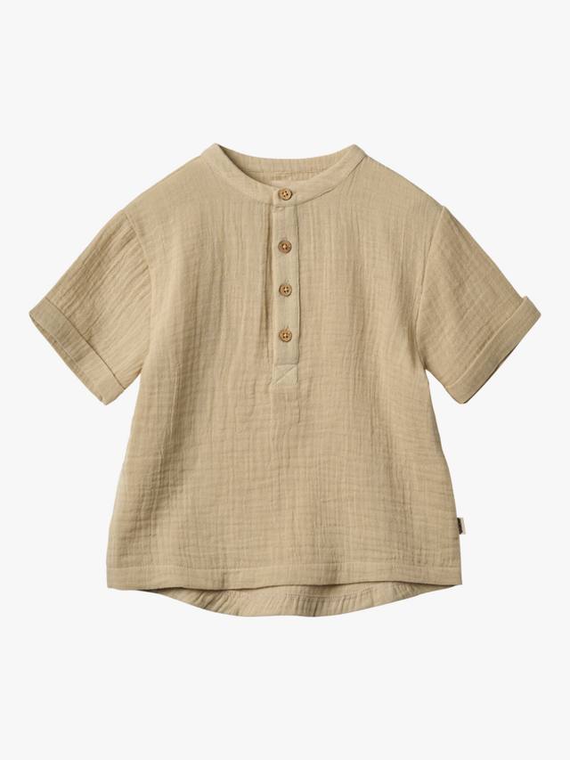 

Детская хлопковая рубашка Svend с короткими рукавами на пуговицах WHEAT, 9441 Soft Sand