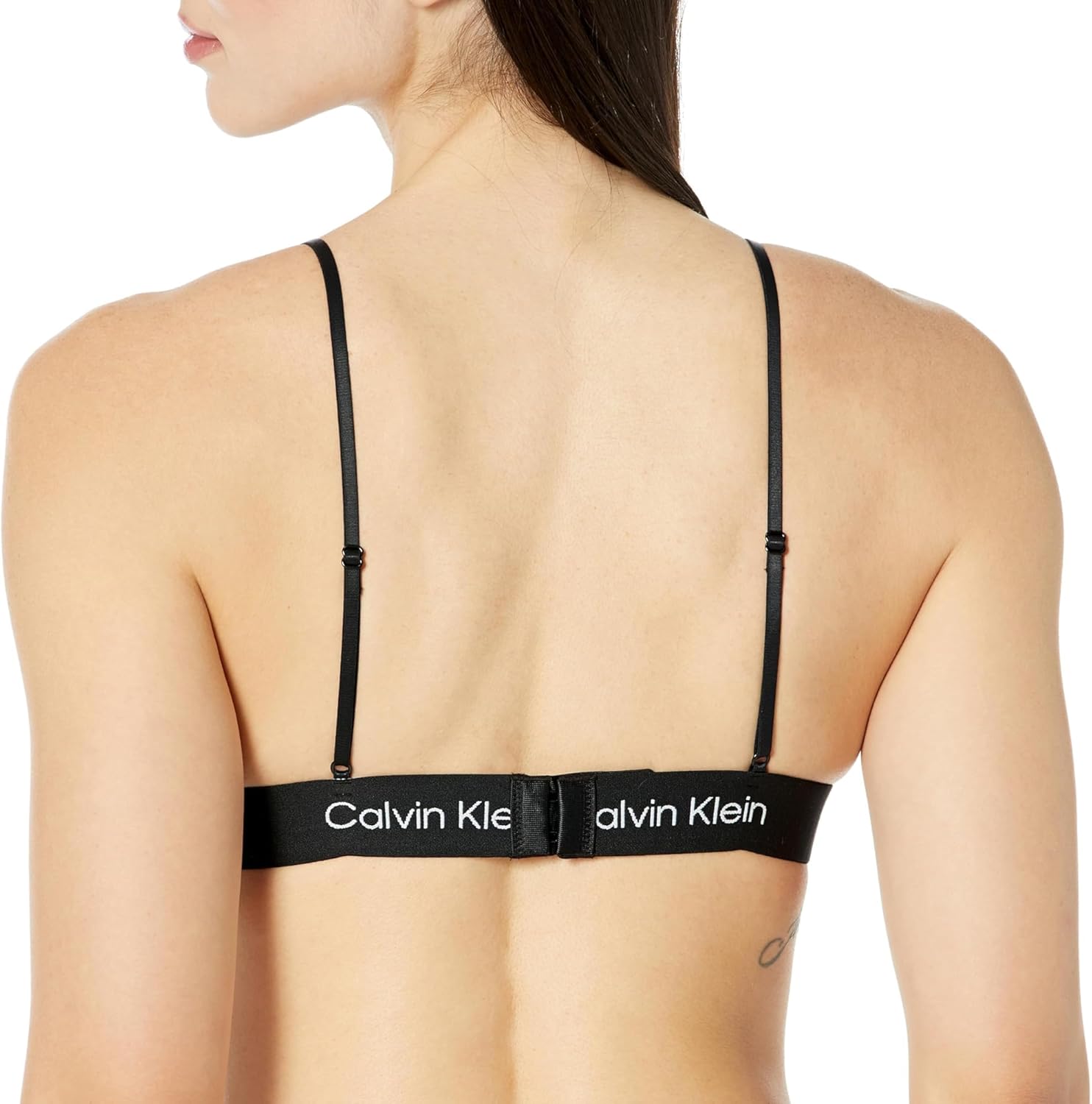 Calvin Klein, женский хлопковый бюстгальтер без подкладки, 1996 г., Neon Hearts Black — фото 3