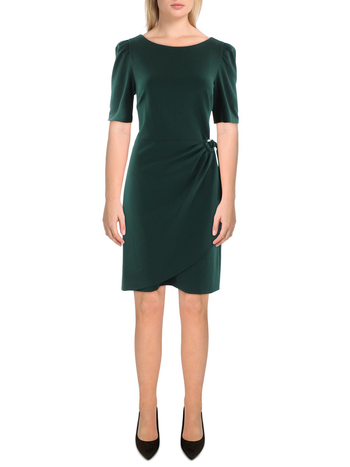

Женское короткое мини-платье с имитацией запаха DKNY, цвет pine