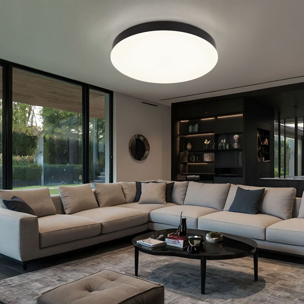 

Светодиодный потолочный светильник, черно-белый, CCT, D 40 см Globo Lighting