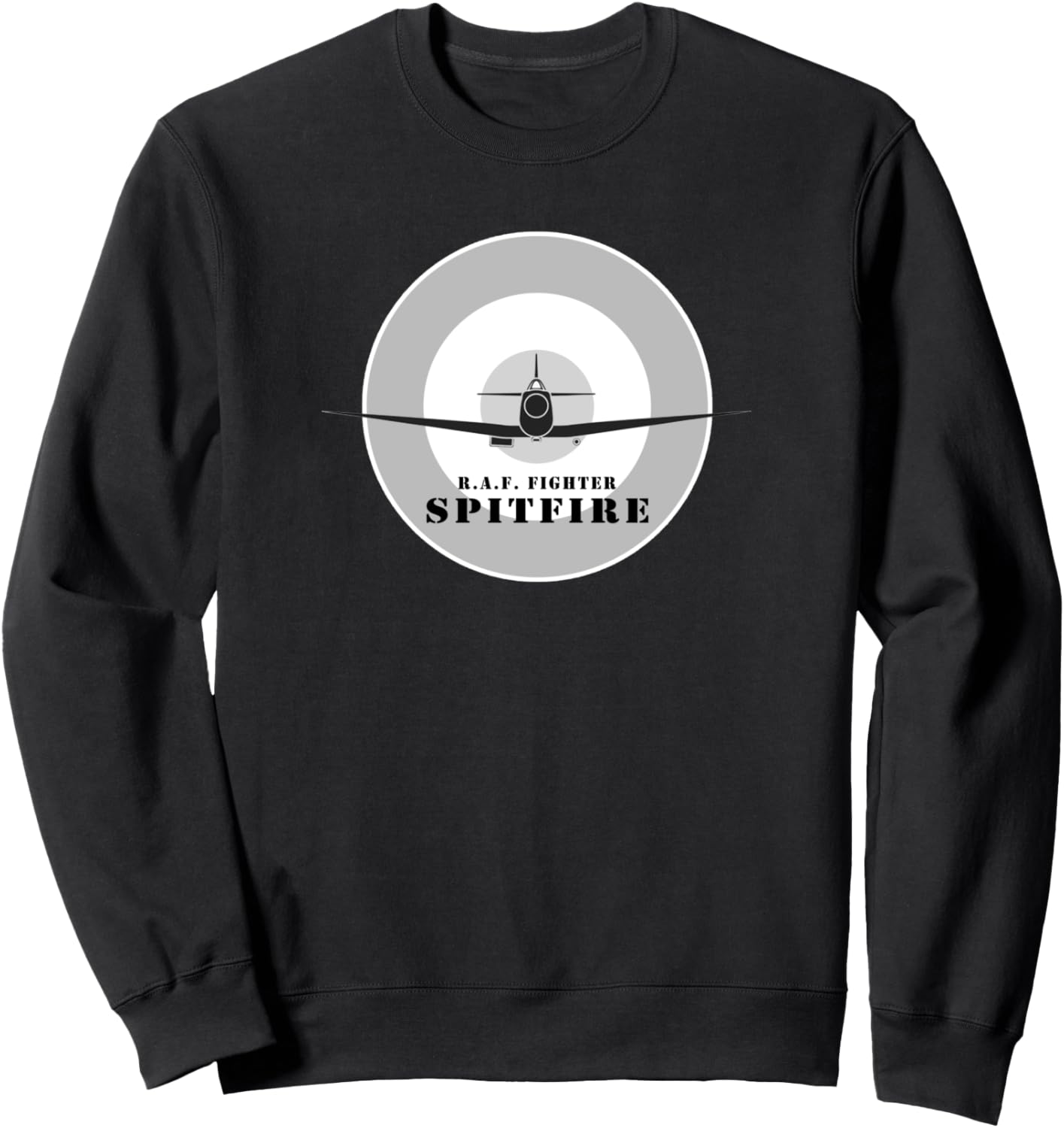 

Толстовка Supermarine Spitfire WW2 Fighter Plane Rounder RAF World War Ii Military Clothing Aircraft, черный