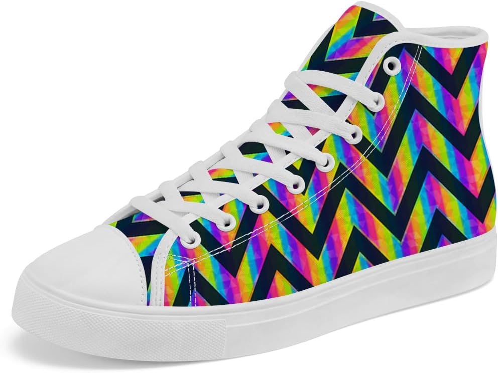 

Кеды на высокой подошве с узором зигзаг chebing, высокие сникерсы с шнуровкой, повседневная обувь для женщин и мужчин, 614 Multicolor