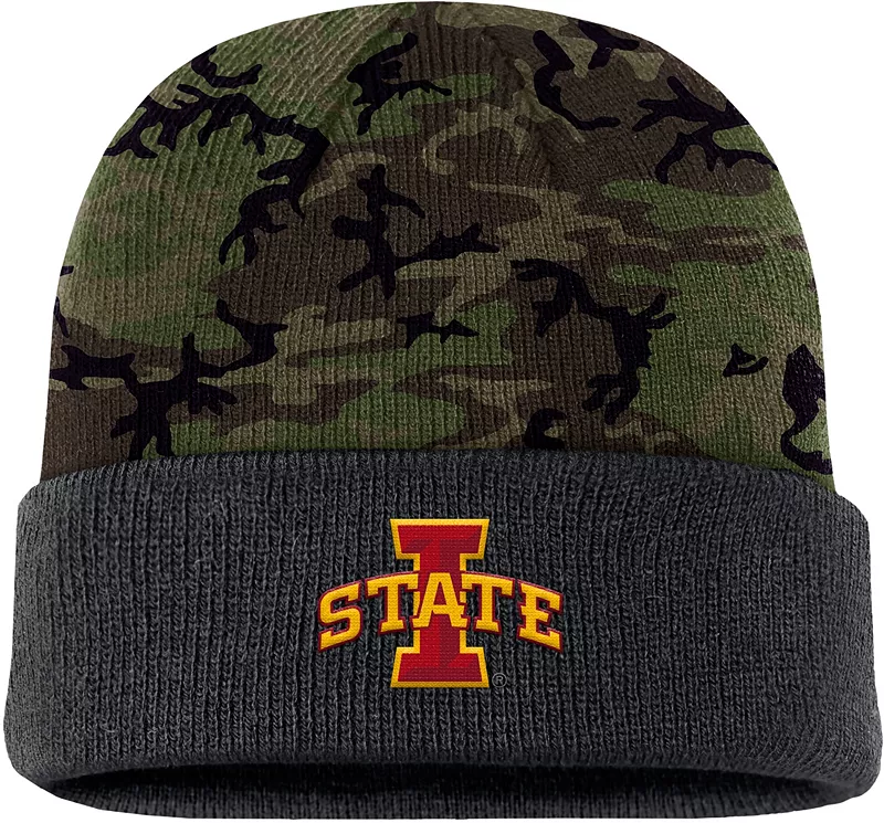 

Мужская камуфляжная шапка с вязаными манжетами в стиле милитари Nike Iowa State Cyclones