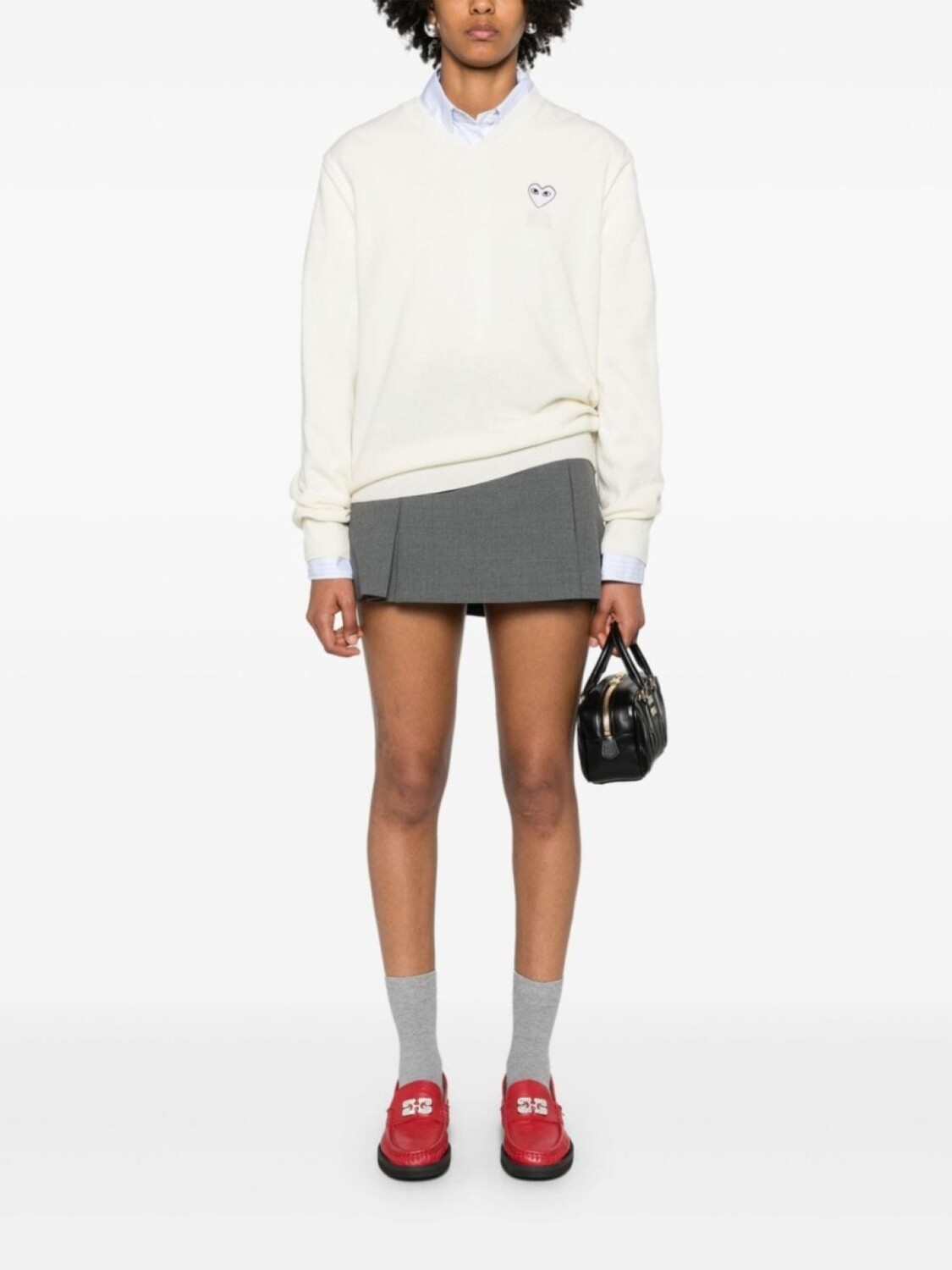 Comme Des Garçons Play шерстяной джемпер с нашивкой, нейтральный цвет — фото 2