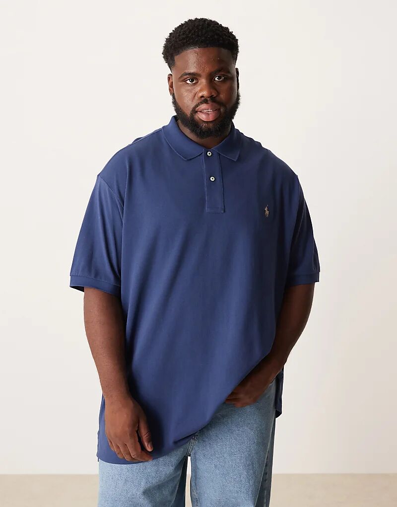 

Поло Polo Ralph Lauren Big & Tall с логотипом из пима-хлопка темно-синего цвета