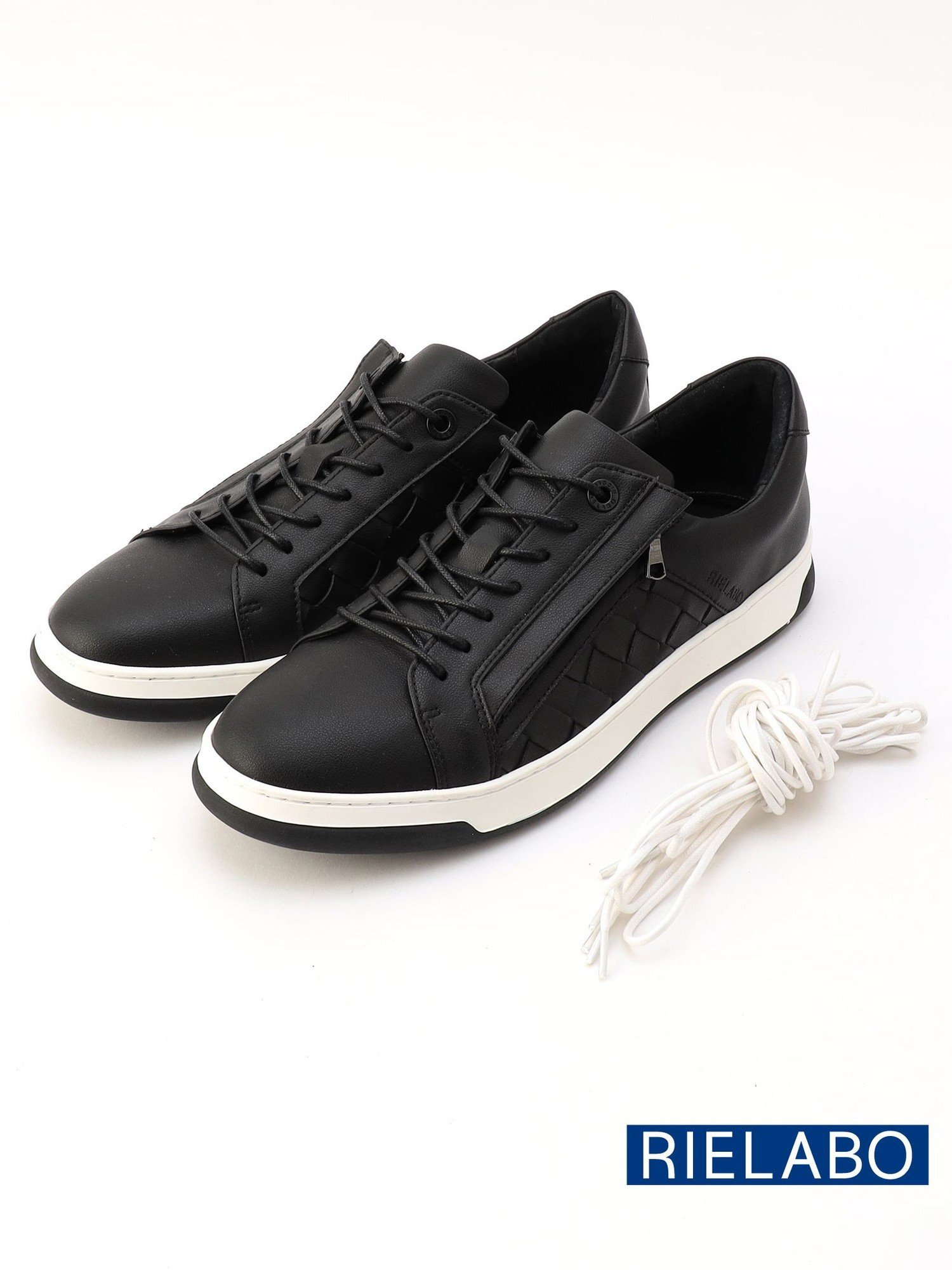 Кроссовки-лодочки [RIELABO] Intrecciato с боковой молнией NICOLE CLUB FOR MEN, 49 Black
