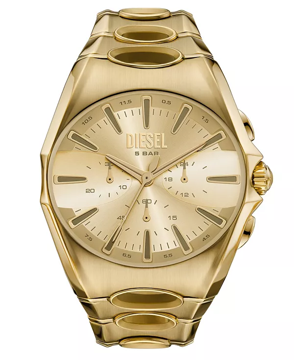 

Мужские кварцевые часы-хронограф D-Curve из нержавеющей стали, золото, 48 мм Diesel, gold