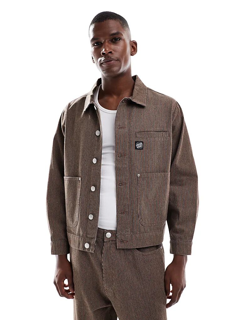 

Пиджак Santa Cruz Coord прямого кроя с застежкой на пуговицы в коричневую полоску