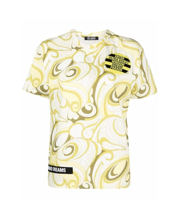 

Футболка с абстрактным принтом Raf Simons, зеленый