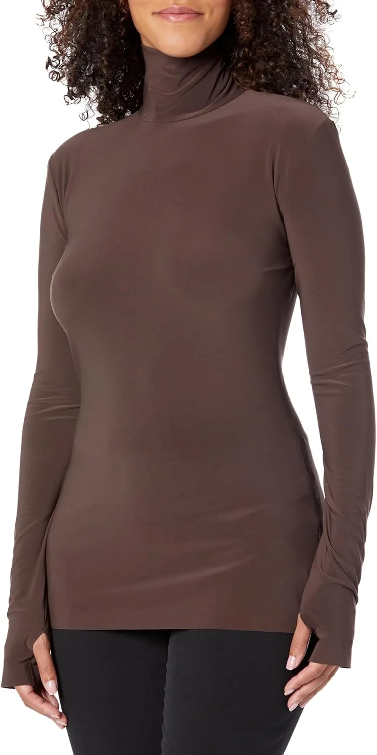 

Norma Kamali Женская водолазка с длинным рукавом Slim Fit