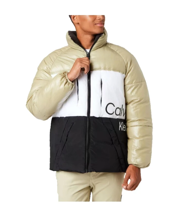 

Пуховая куртка с цветовыми блоками Calvin Klein, белый