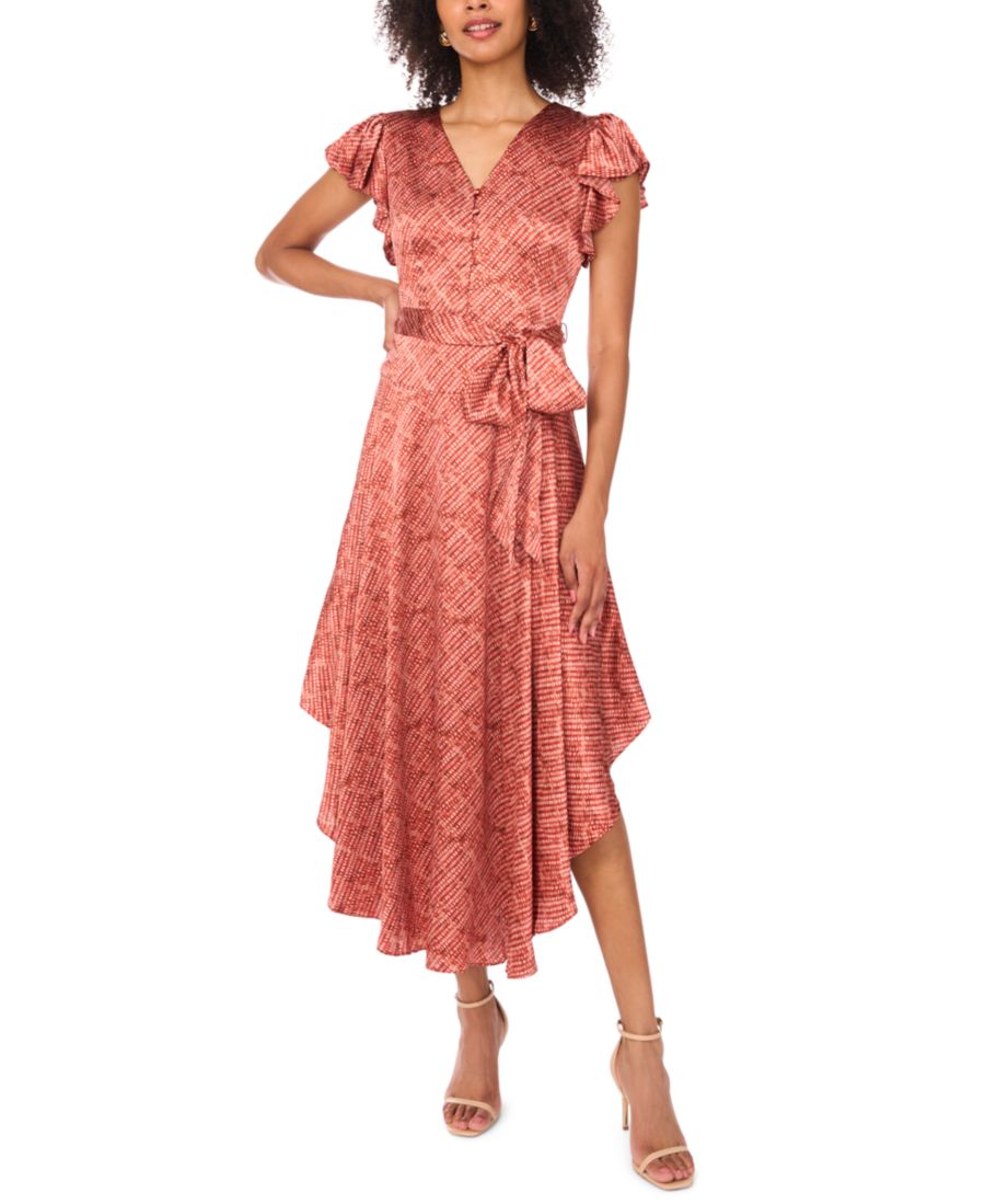 

Женское платье с рукавами-крылышками и поясом на талии Vince Camuto, Spiced Red