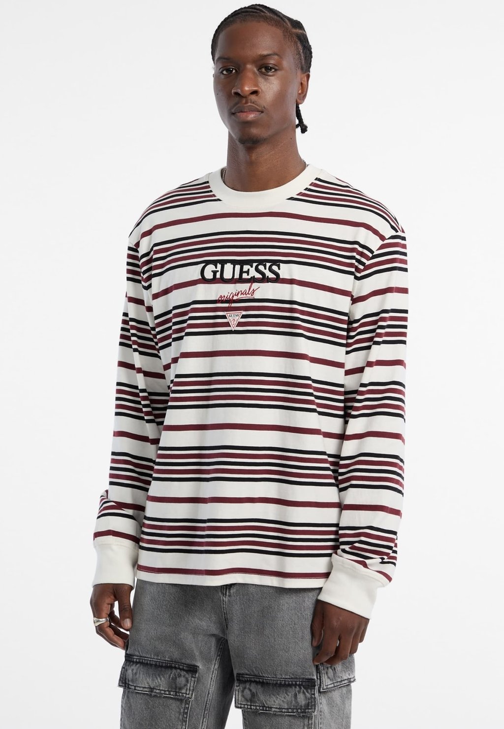 

Лонгслив GESTREIFTES Guess, белый