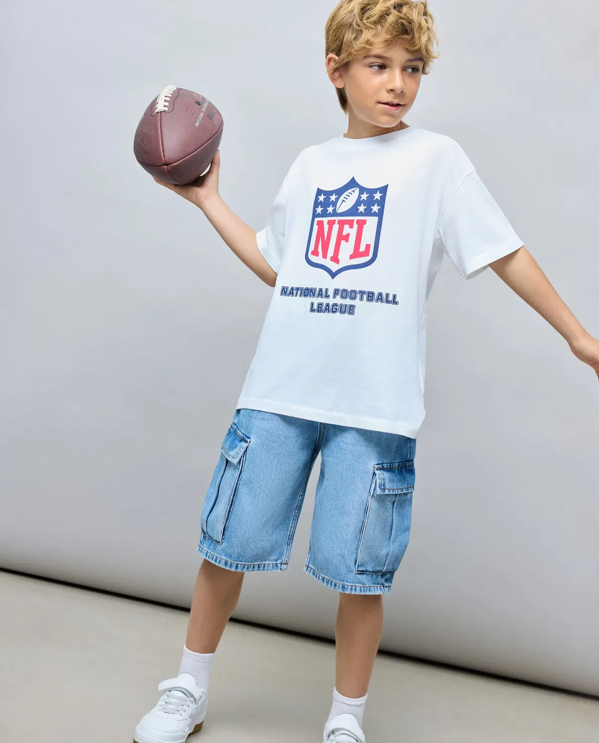 Детская футболка для мальчиков с принтом NFL Logos Kids El Corte Inglés, Blanco