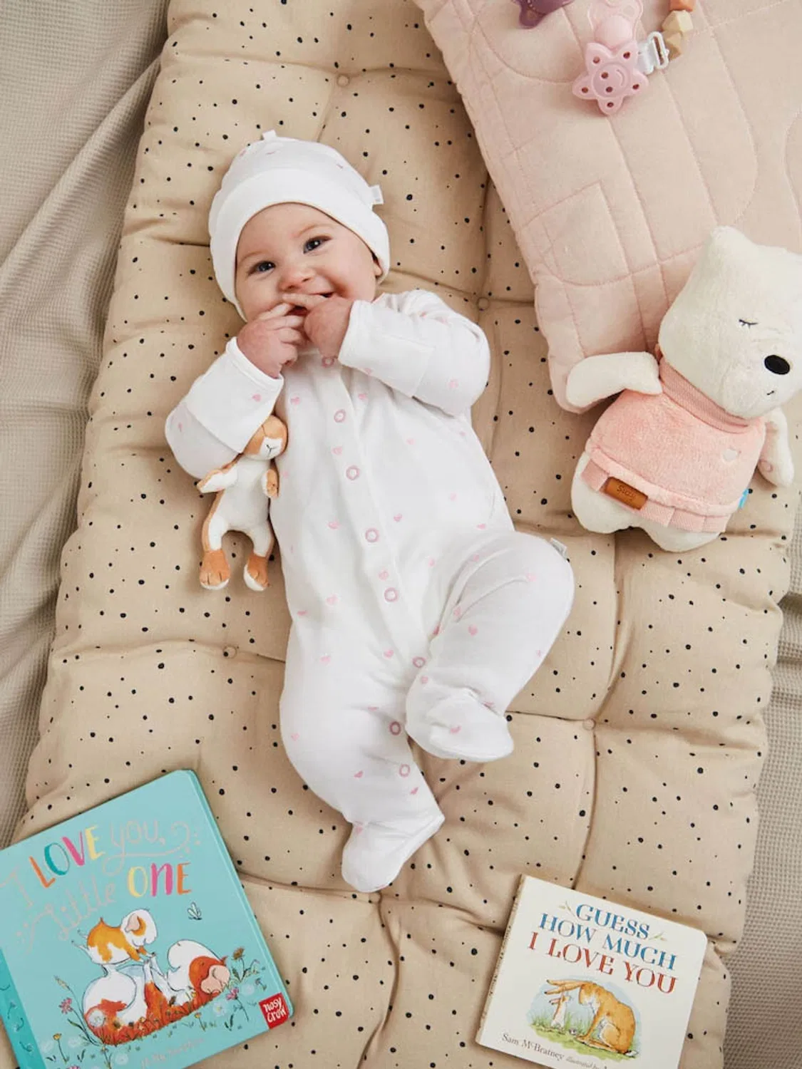 Боди-слип с вышивкой сердцами Jojo Maman Bébé, розовый — фото 3