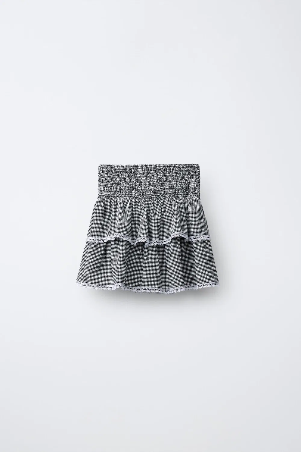 Юбка из клетчатой ткани ZARA, Black/White — фото 2