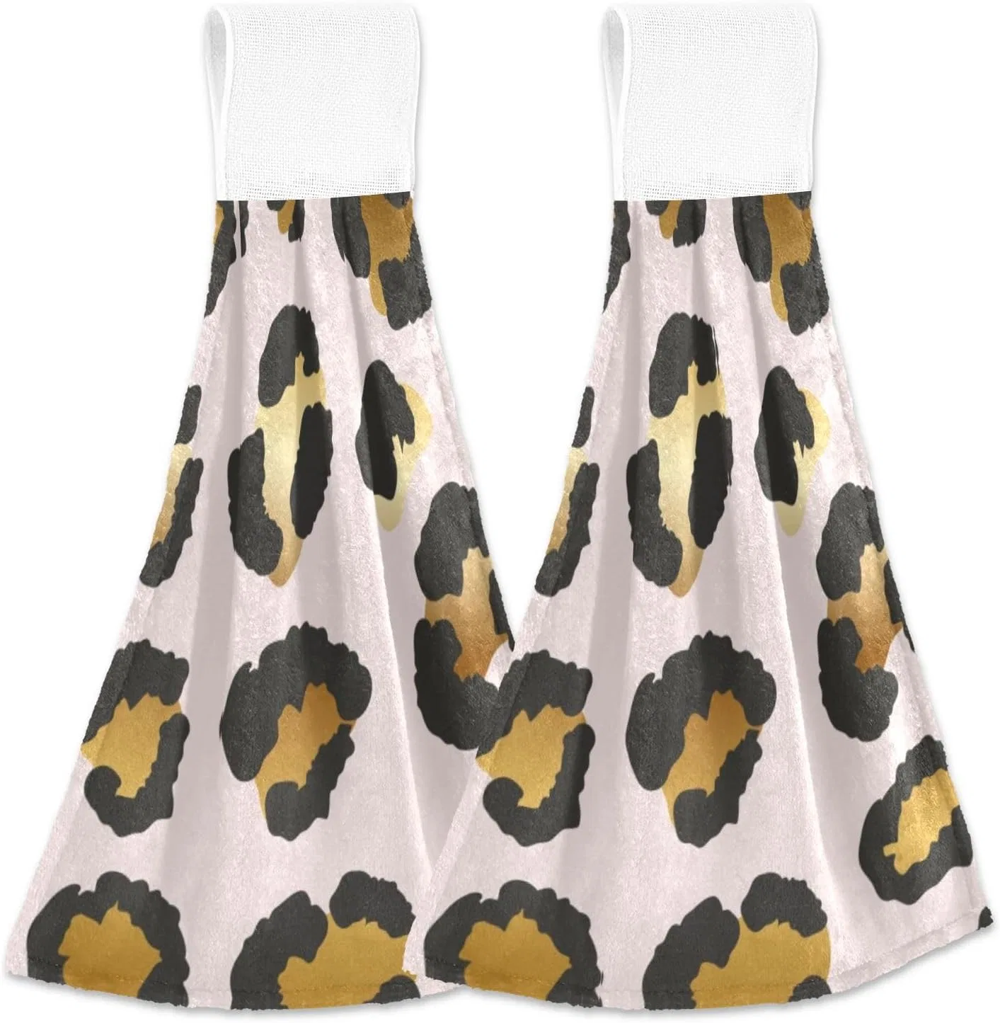 Набор полотенец для кухни с петлей, 2 шт, CHIFIGNO, полиэстер, 35.6x46.4 см, Luxurious Gold Leopard Texture