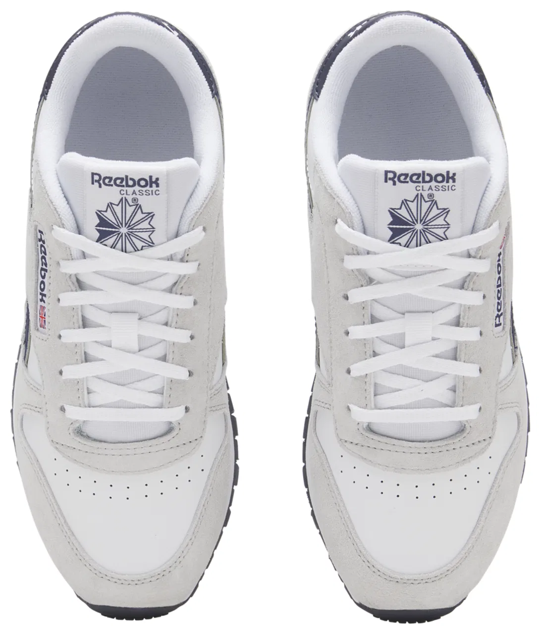 Детские кроссовки для мальчиков из мягкой кожи Classic Leather Reebok, White/New Grey/Legacy Blue — фото 3