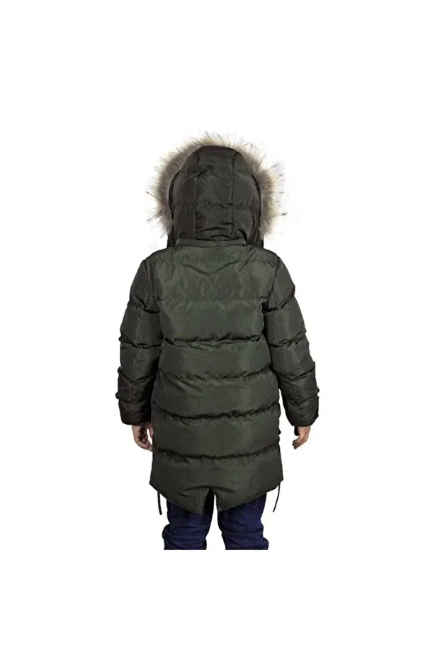 Детское пальто для девочек хлопковое Benitto Kids, Khaki — фото 3
