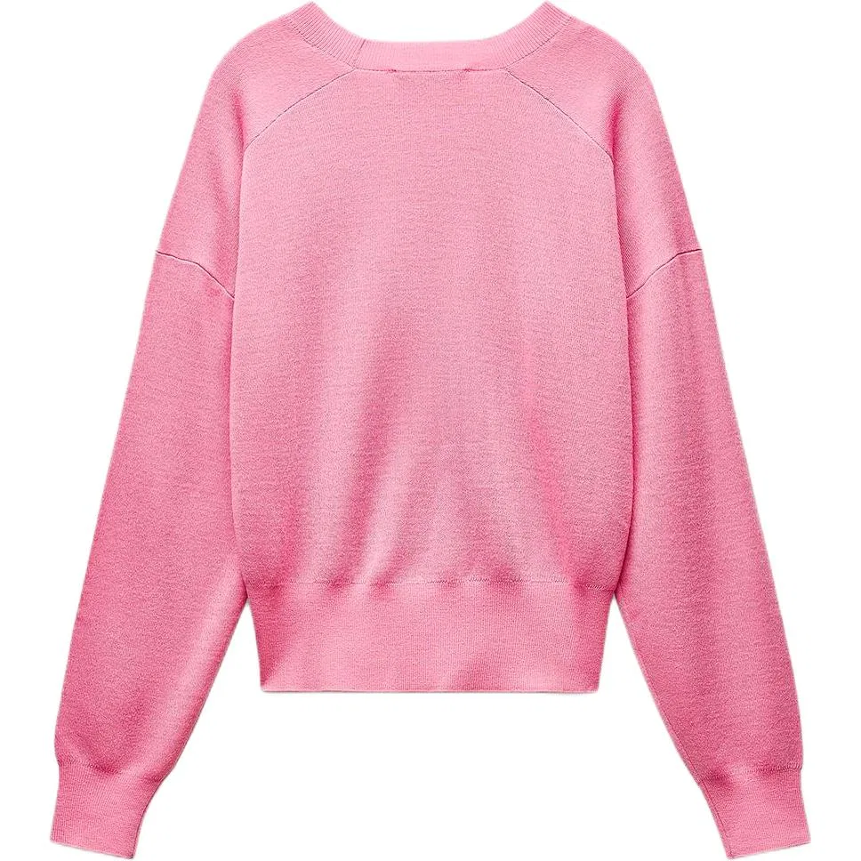 Женский джемпер с круглым вырезом Pink ZARA, Pink — фото 3