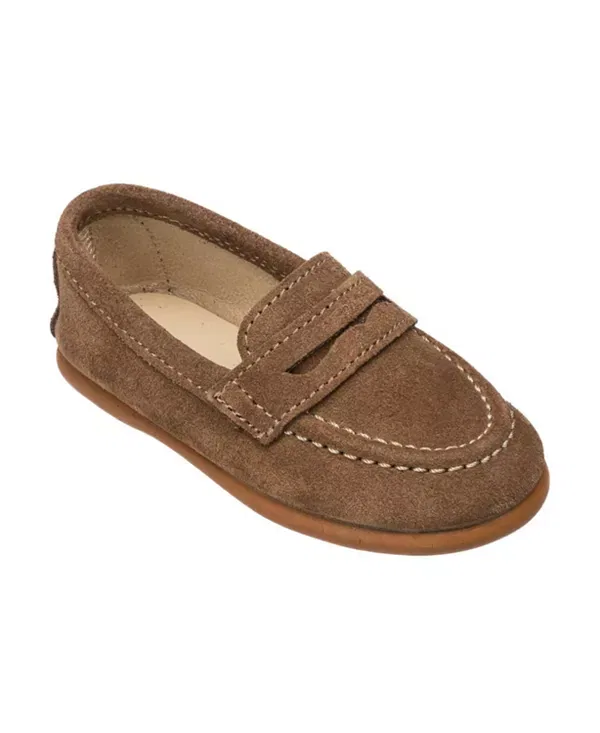Детские лоферы из замши Penny Loafer Elephantito, Toffe — фото 3