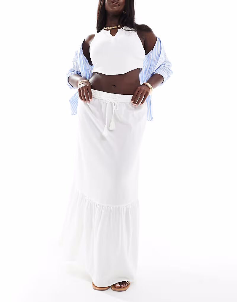 

Юбка макси в стиле бохо Curve белого цвета Vero Moda Curve