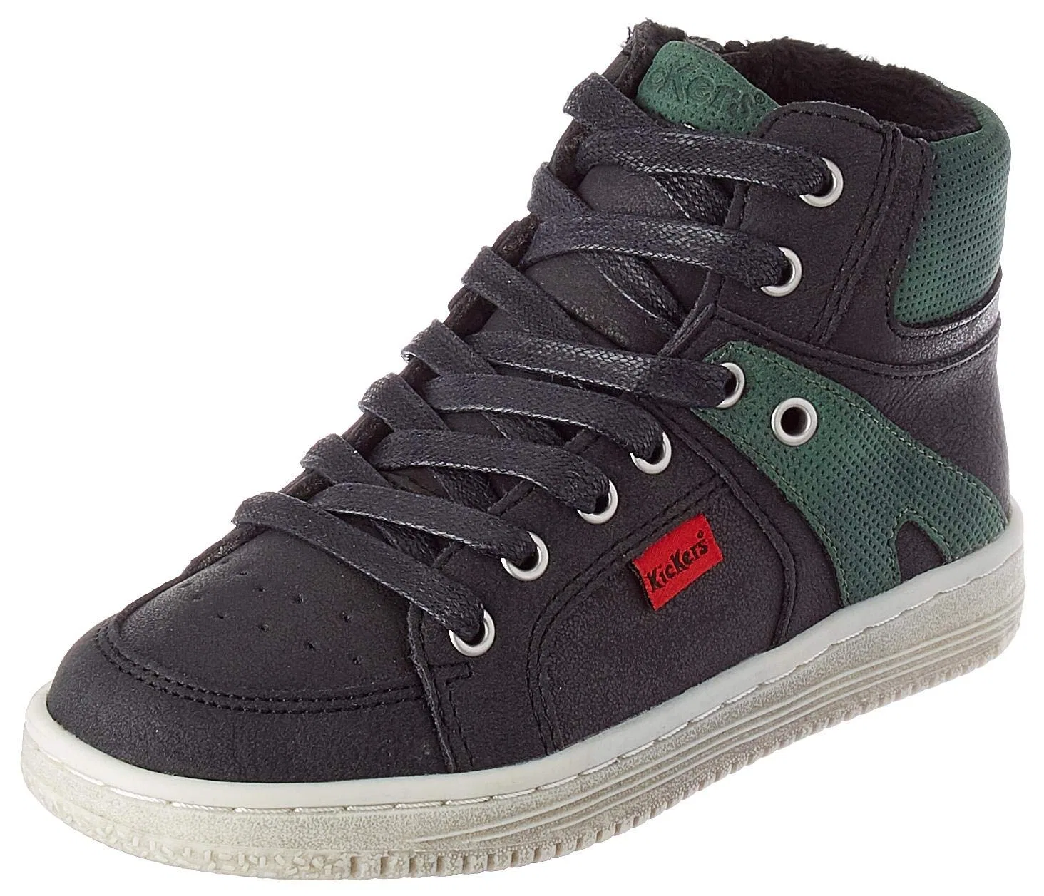 Детские кроссовки для мальчиков высокие Lowell Kickers, Многоцветный Noir Vert