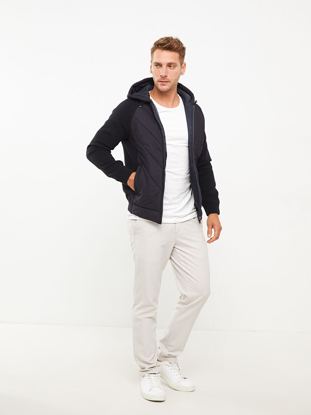

Мужское трикотажное пальто Slim Fit с капюшоном LCW Vision, Черный, Мужское трикотажное пальто Slim Fit с капюшоном LCW Vision