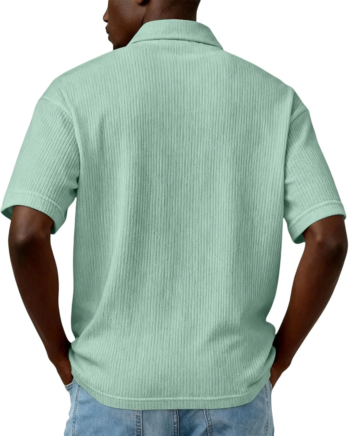 Мужская гольф-поли рубашка с коротким рукавом Athletic Fit, Light Green — фото 3