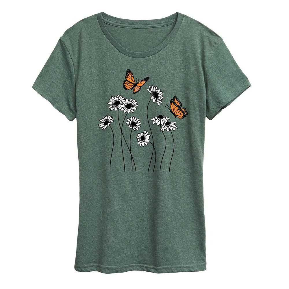 

Женская футболка с рисунком Wildflower Garden Licensed Character, цвет Heather Green