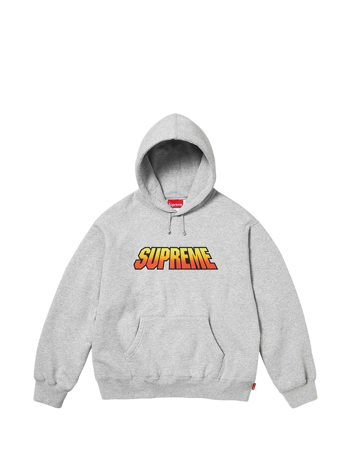 Худи с эффектом градиента и логотипом Supreme, серый