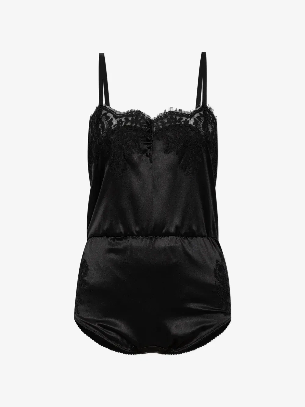 Боди с кружевной отделкой DOLCE & GABBANA, черный