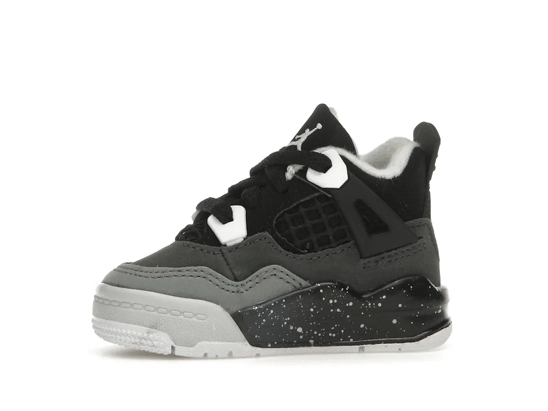 Детские кроссовки Lifestyle с перфорированным носком Jordan 4 Retro Jordan, Black/White/Anthracite/Black/Pure Platinum — фото 3