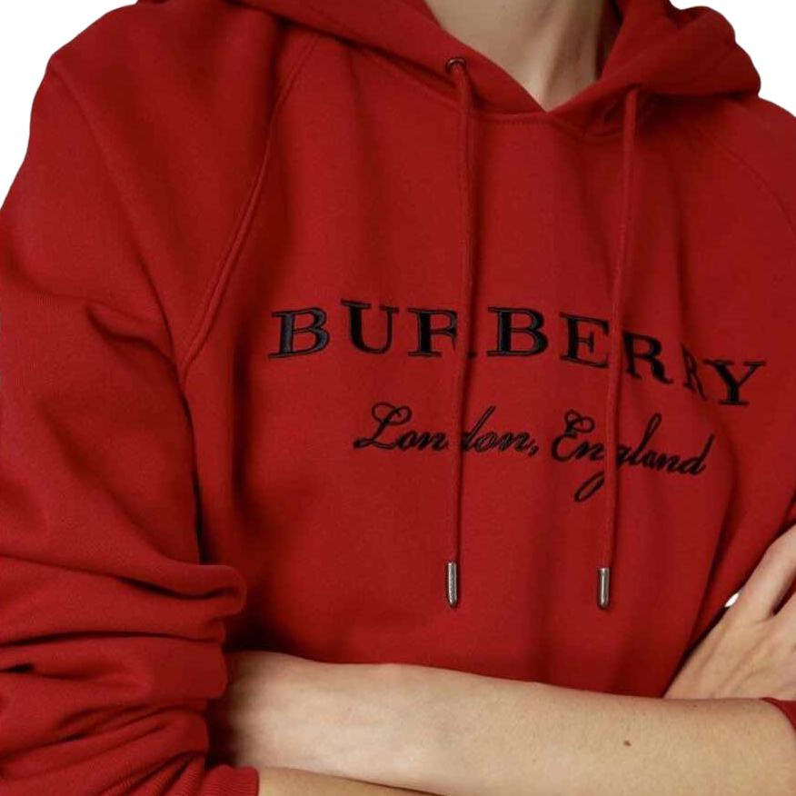 Толстовка Burberry унисекс, уличный стиль, красный — фото 3