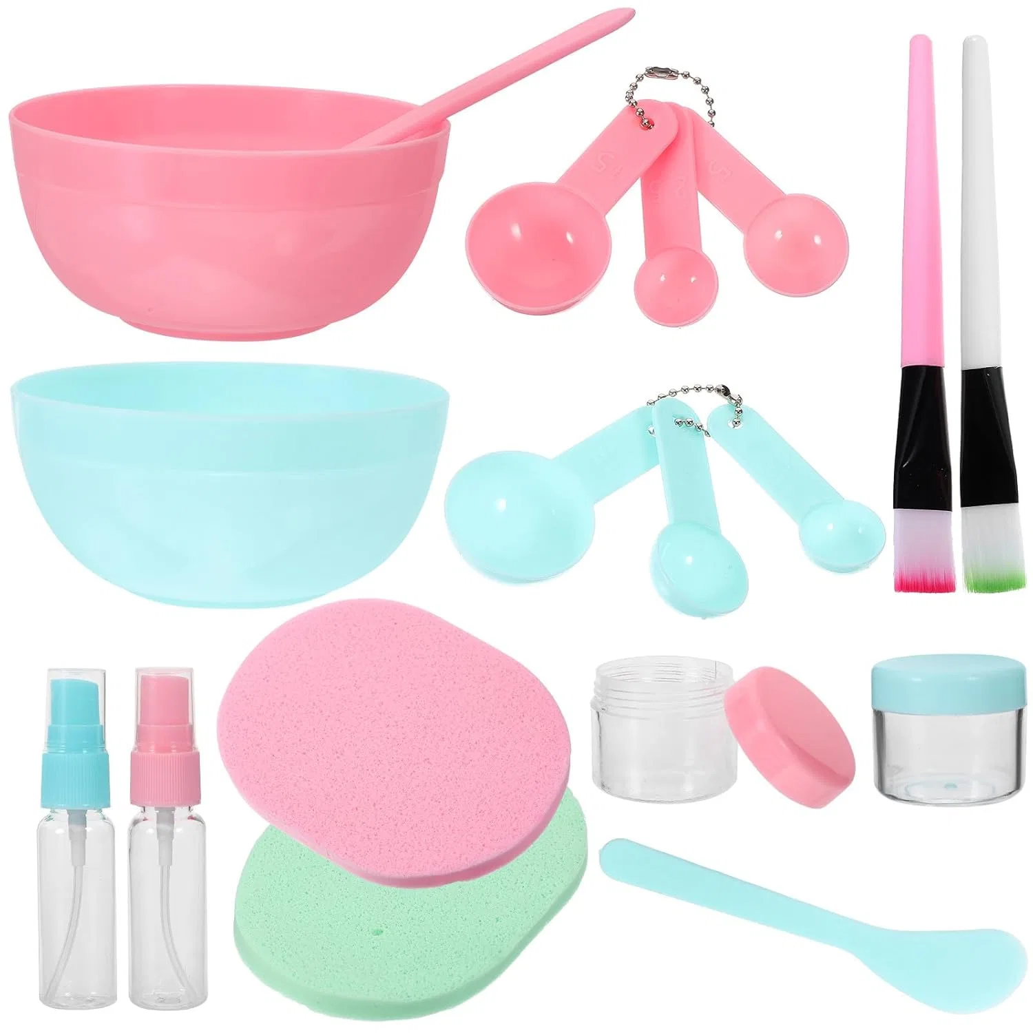 Набор для DIY масок 18 предметов, AMUSLESUR, PP, розовый+зеленый
