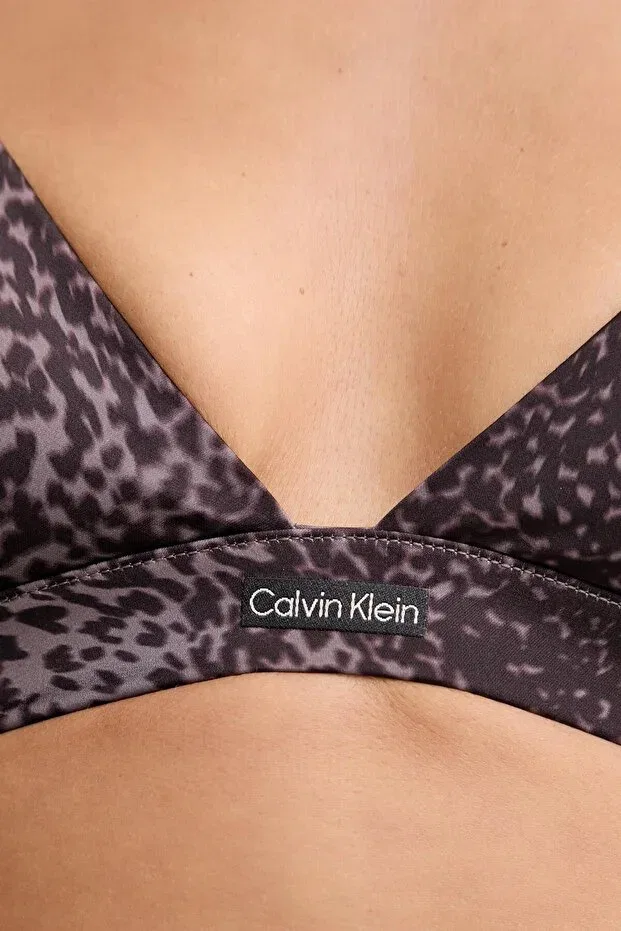 Женский бюстгальтер-бралетт из сатина Calvin Klein, Brown — фото 4