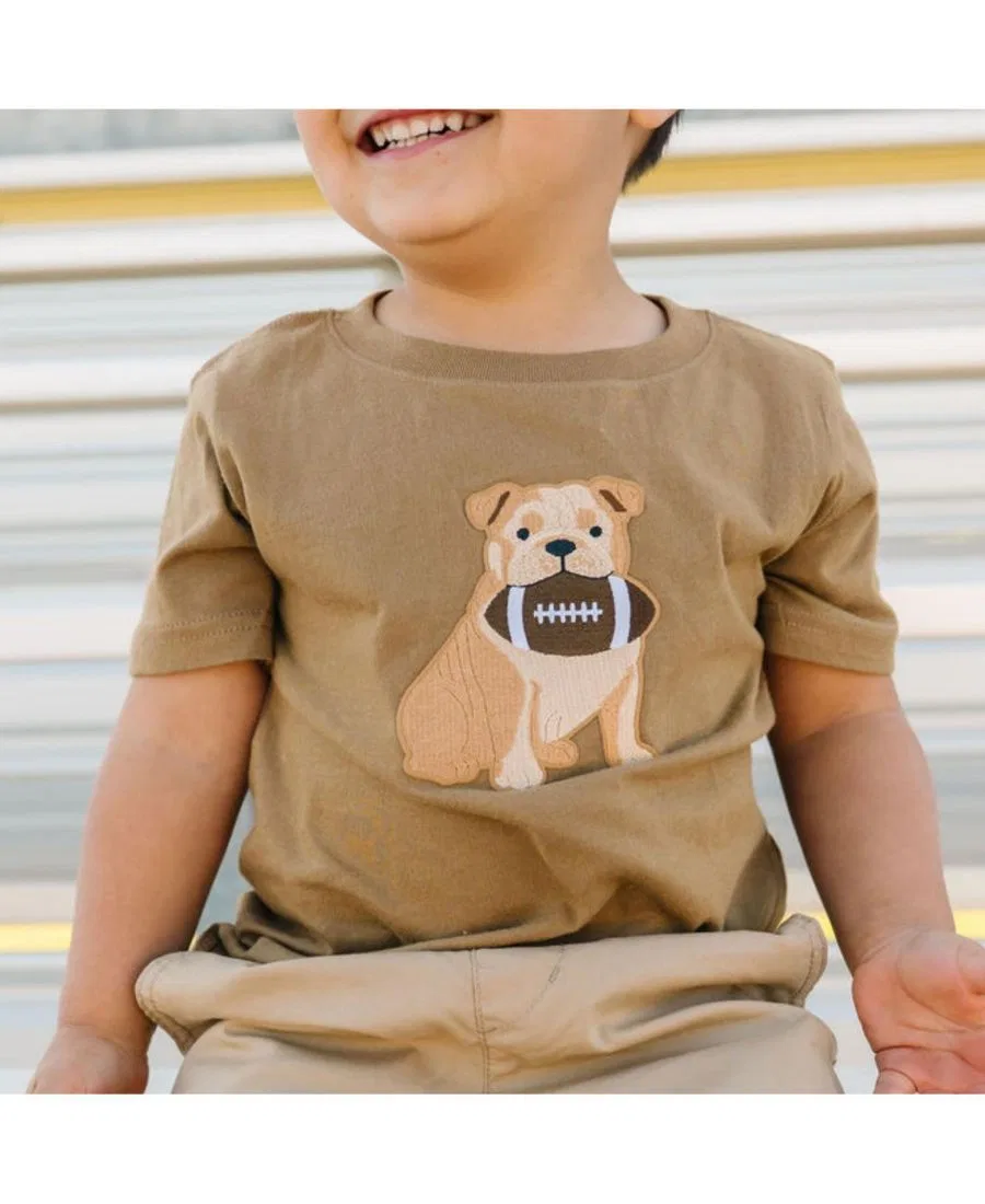 Футболка с длинным рукавом с принтом Bulldog Football Patch Sweet Wink, Mocha — фото 3