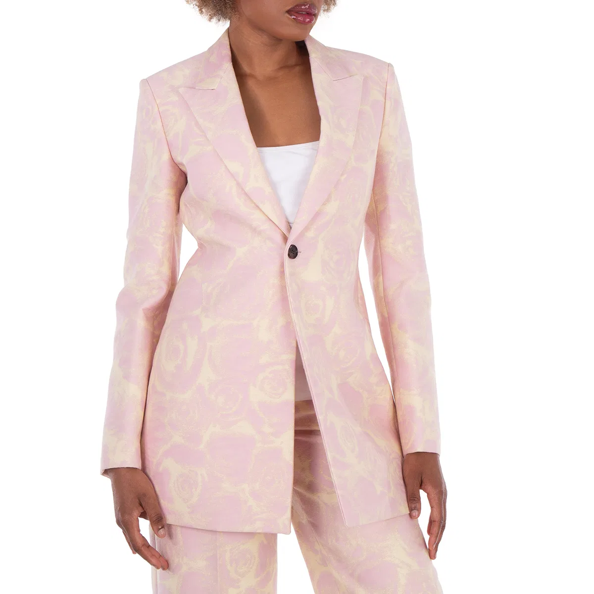 Жакет приталенный из шерсти Rose Wool Tailored Jacket Burberry, Cameo Ip Pattern — фото 4